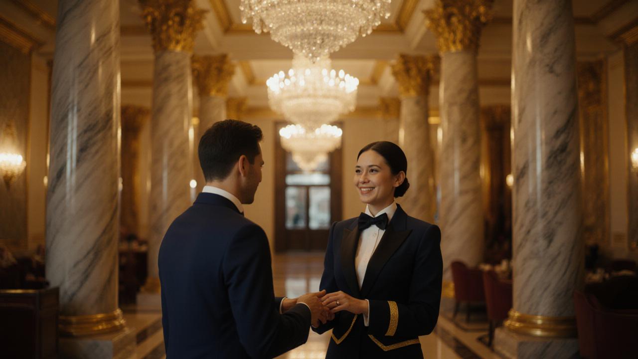 Réception d'un hôtel de luxe à Paris avec un service VIP